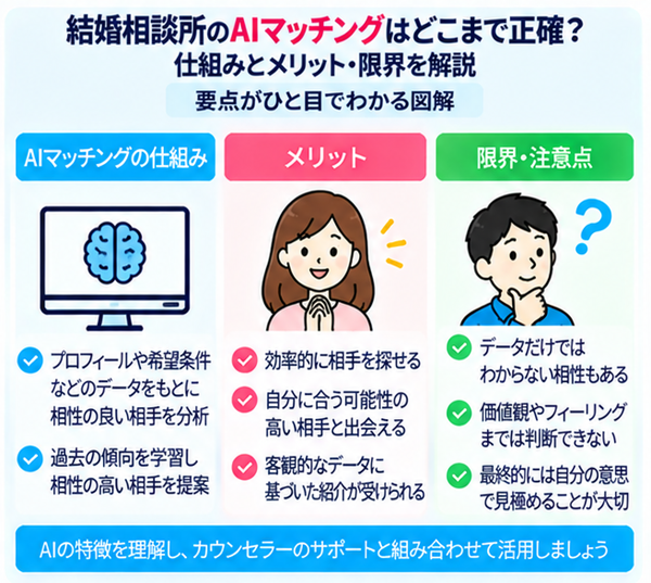 結婚相談所のAIマッチングはどこまで正確?仕組みとメリット・限界を解説