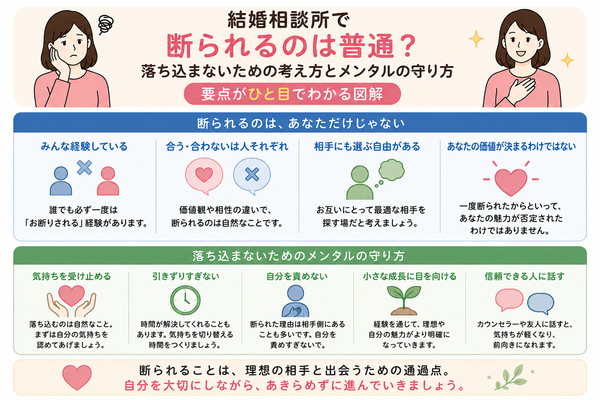 結婚相談所で断られるのは普通?落ち込まないための考え方とメンタルの守り方