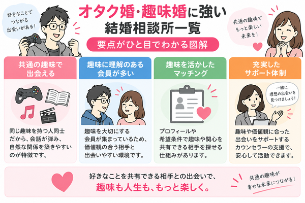 オタク婚・趣味婚に強い結婚相談所一覧