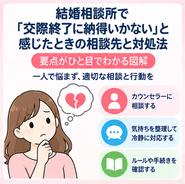 結婚相談所で「交際終了に納得いかない」と感じたときの相談先と対処法