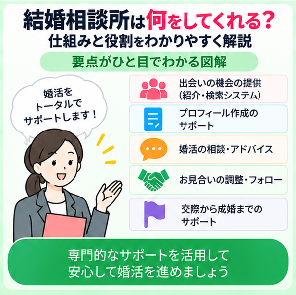 結婚相談所は何をしてくれる?仕組みと役割をわかりやすく解説