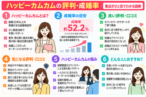ハッピーカムカムの評判・成婚率