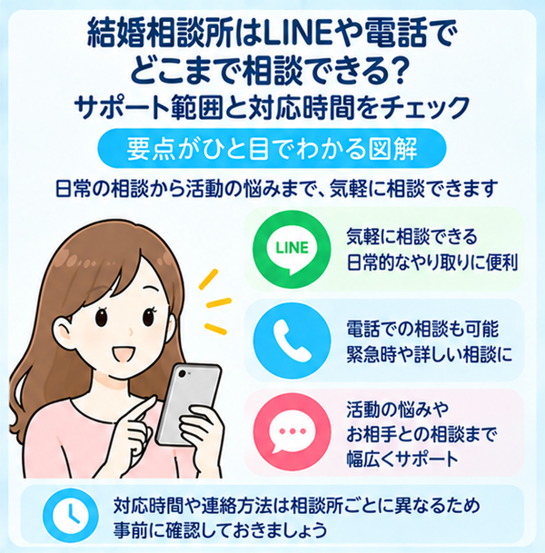 結婚相談所はLINEや電話でどこまで相談できる?サポート範囲と対応時間をチェック