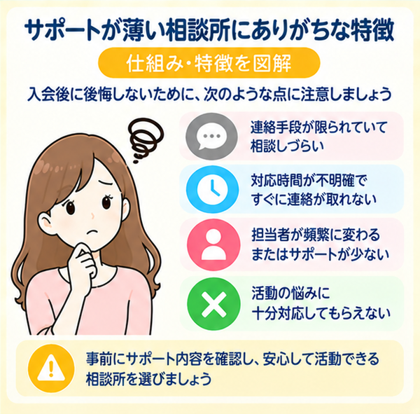 サポートが薄い相談所にありがちな特徴