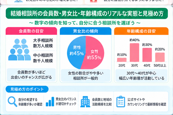 結婚相談所の会員数・男女比・年齢構成のリアルな実態と見極め方