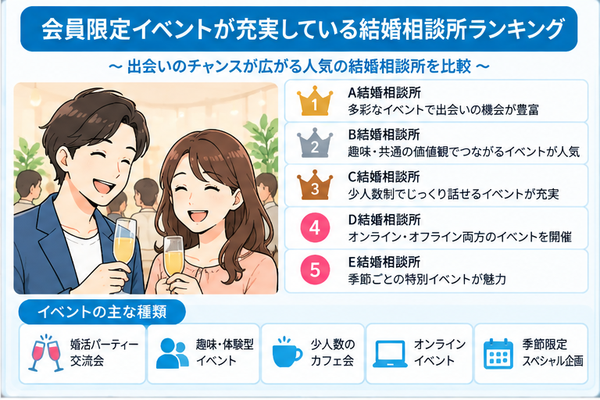 会員限定イベントが充実している結婚相談所ランキング