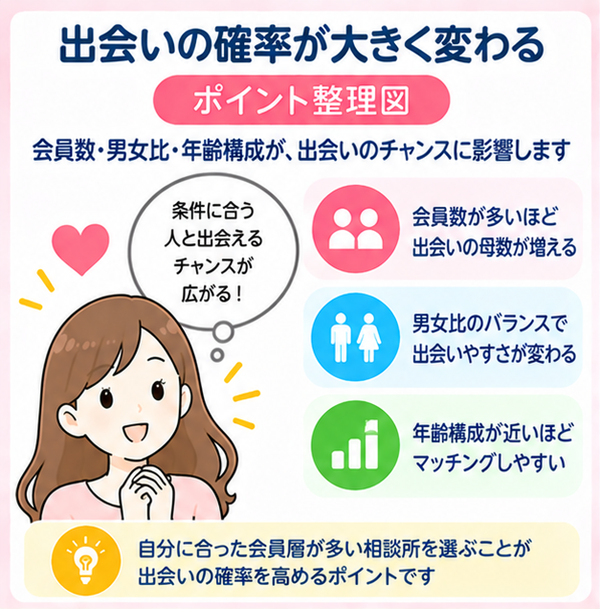出会いの確率が大きく変わる