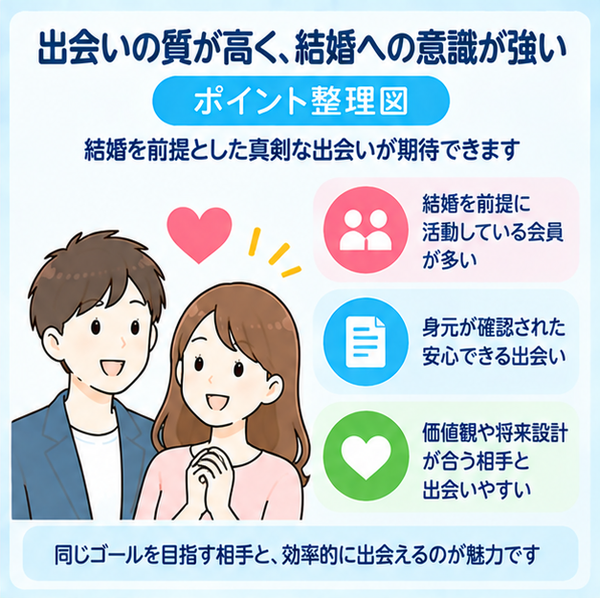 出会いの質が高く、結婚への意識が強い