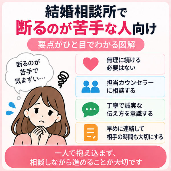 結婚相談所で断るのが苦手な人向け