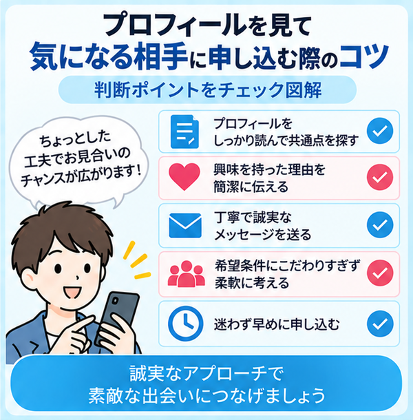 プロフィールを見て気になる相手に申し込む際のコツ