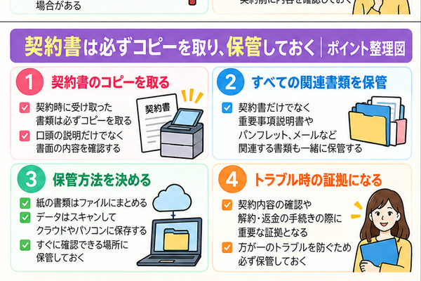 契約書は必ずコピーを取り、保管しておく