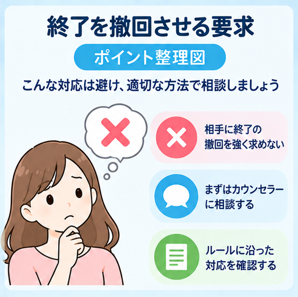 終了を撤回させる要求