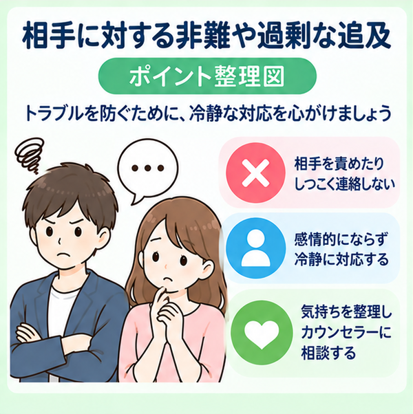 相手に対する非難や過剰な追及