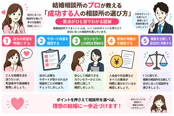 結婚相談所のプロが教える「成功する人の相談所の選び方」