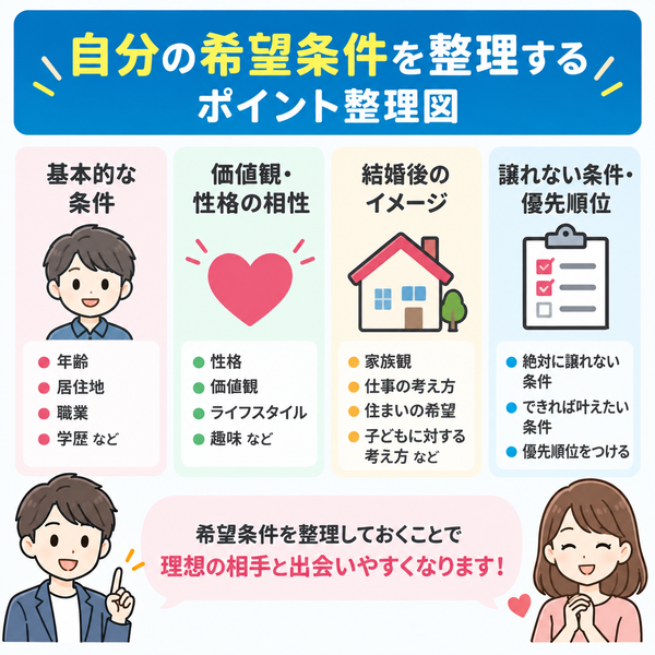 自分の希望条件を整理する