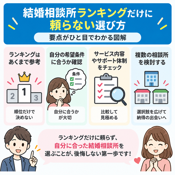 結婚相談所ランキングだけに頼らない選び方