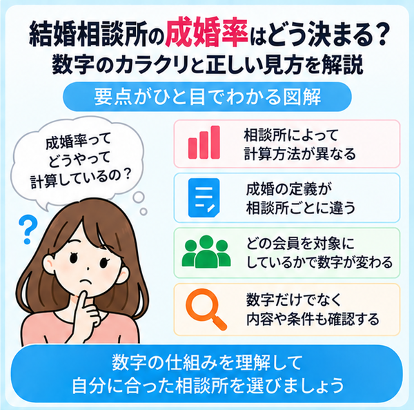結婚相談所の成婚率はどう決まる?数字のカラクリと正しい見方を解説