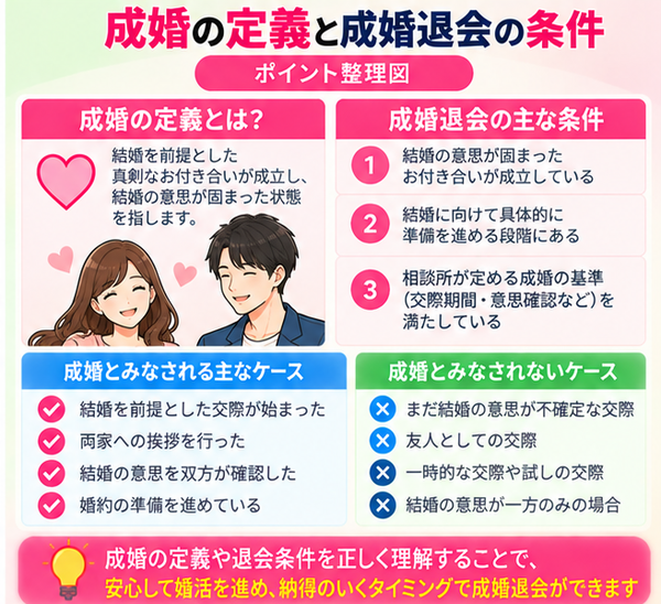成婚の定義と成婚退会の条件