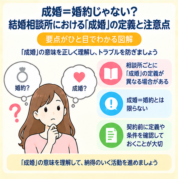 成婚=婚約じゃない?結婚相談所における「成婚」の定義と注意点