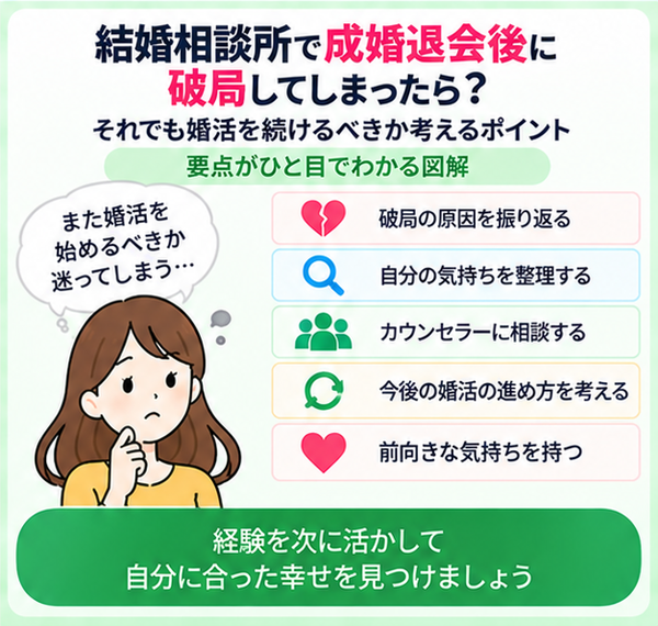 結婚相談所で成婚退会後に破局してしまったら？それでも婚活を続けるべきか考えるポイント