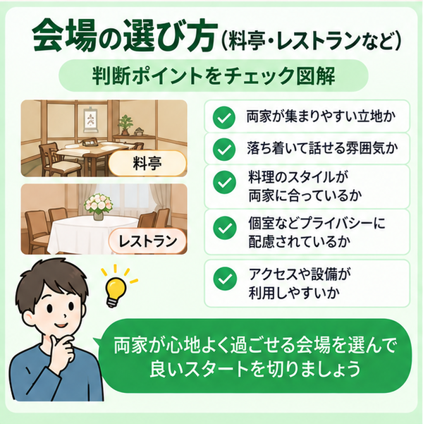 会場の選び方(料亭・レストランなど)