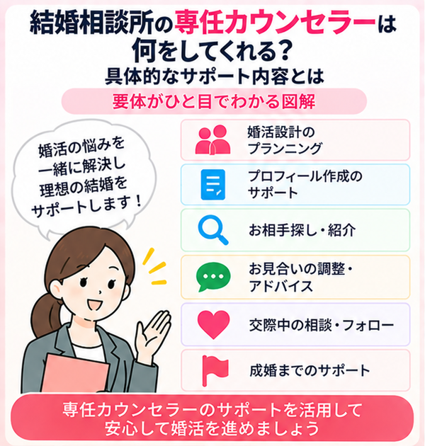 結婚相談所の専任カウンセラーは何をしてくれる？具体的なサポート内容とは