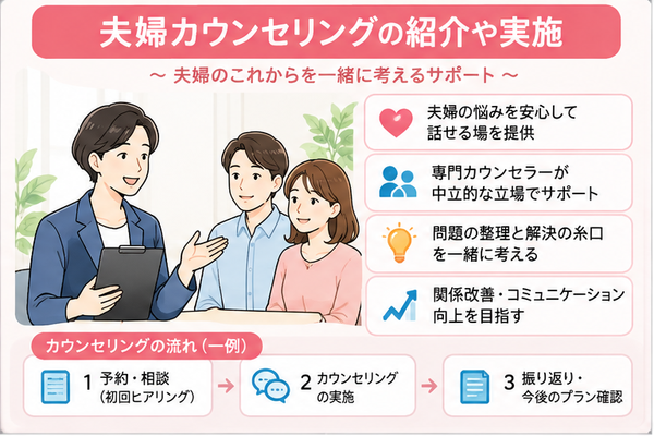 夫婦カウンセリングの紹介や実施