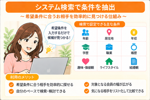 システム検索で条件を抽出