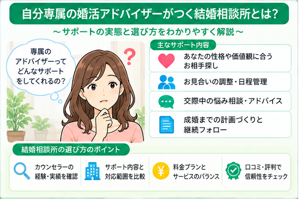 自分専属の婚活アドバイザーがつく結婚相談所とは?サポートの実態と選び方