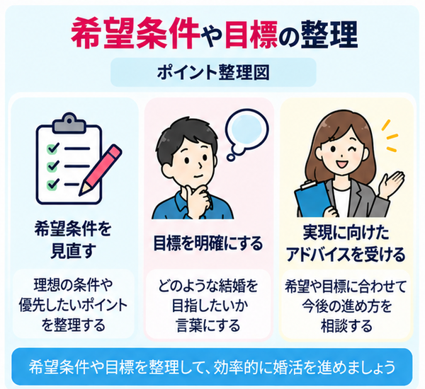 希望条件や目標の整理